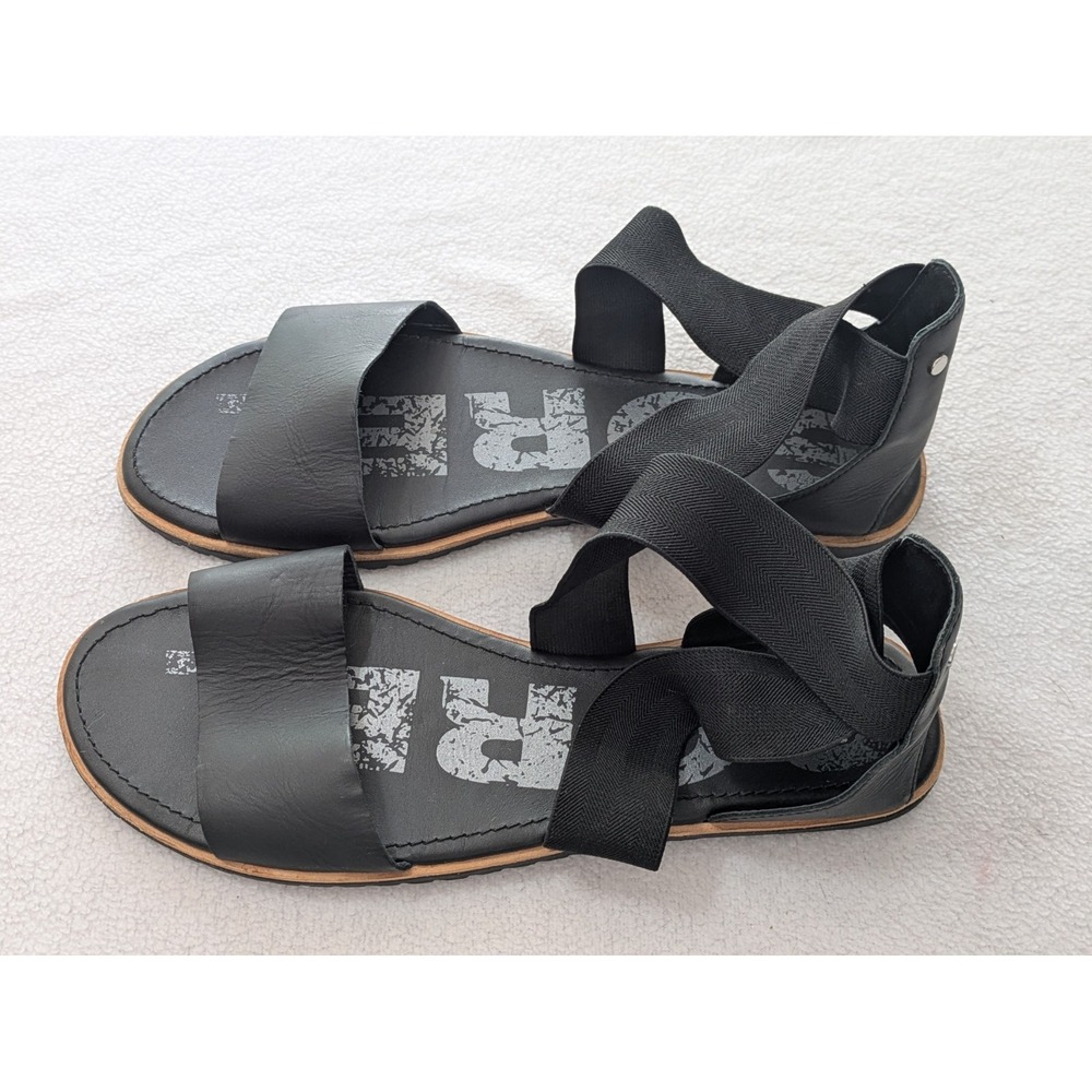 Sorel Ella Women's Sandals Shoes Size 11 Black Strappy Leather NL2893 010